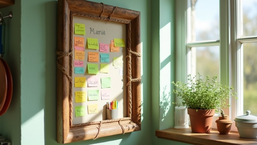 repurposed picture frame organizer