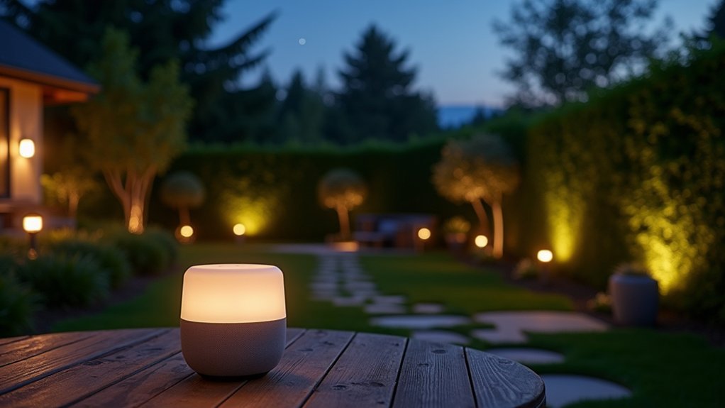 voice controlled outdoor lighting system