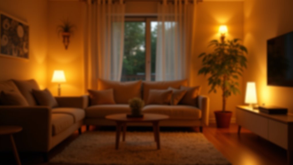 dim lights warm colors
