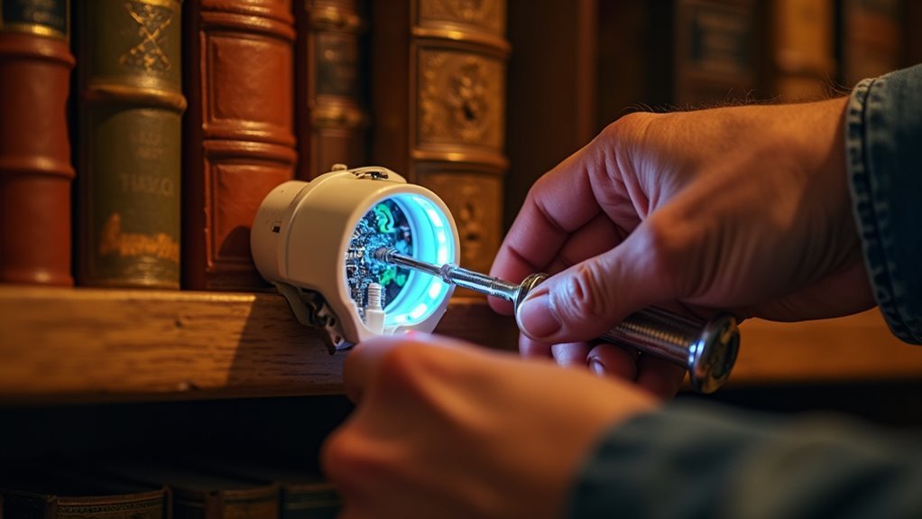 diy bookshelf motion lights