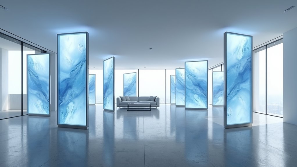high tech display room dividers