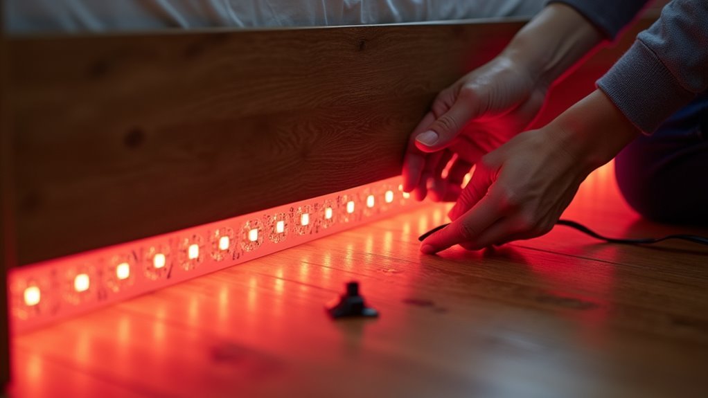 led bed frame setup