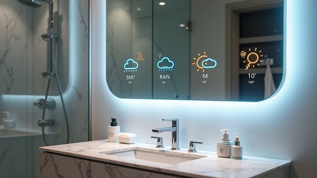 smart mirrors with weather display
