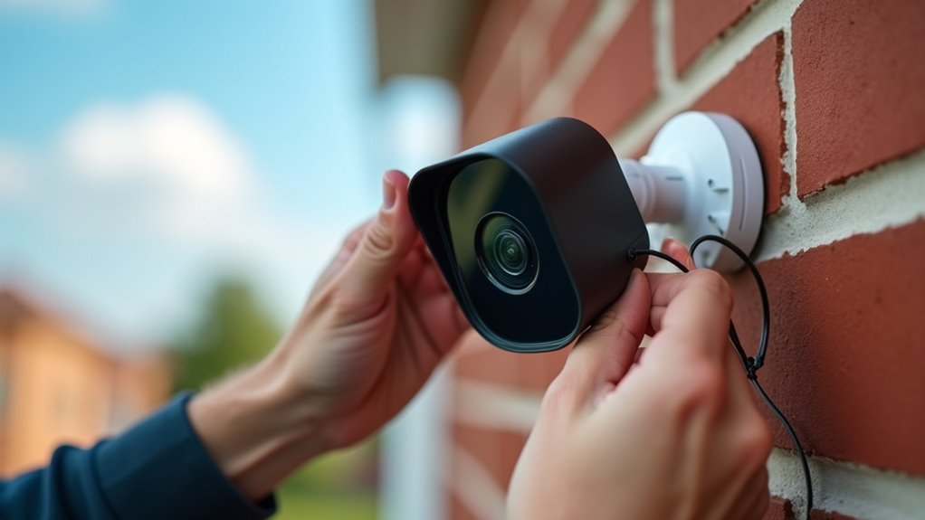 solar security camera installation